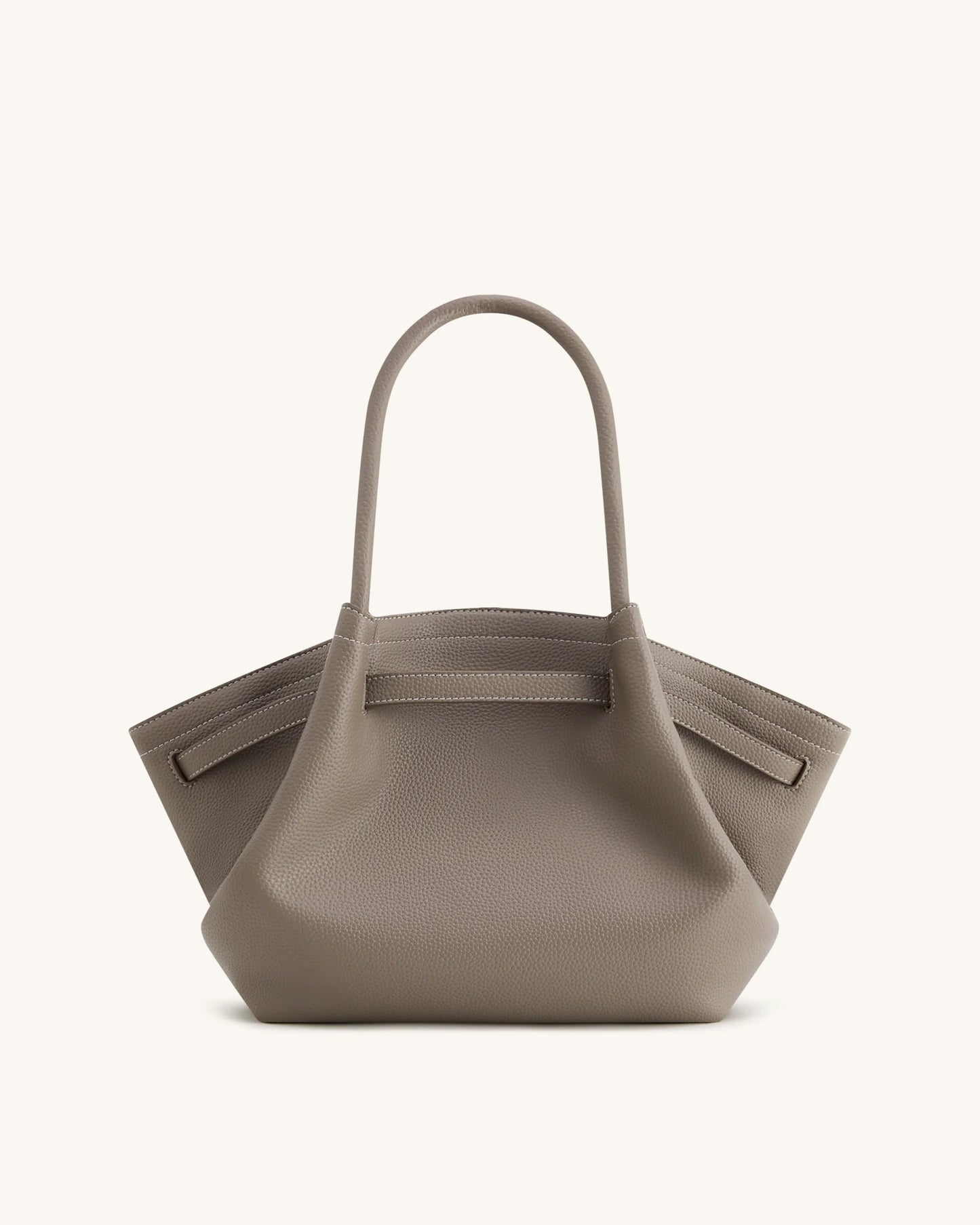 YARI Stone Structured Tote Bag with Gold Turn-Lock Clasp