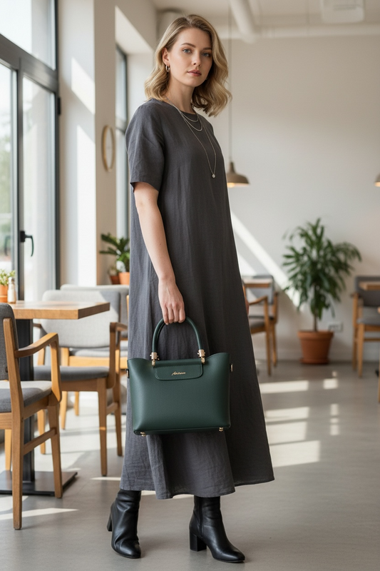 YARI Emerald Grace Structured Handbag