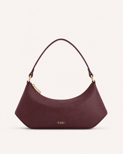 YARI Burgundy Vegan Leather Shoulder Bag