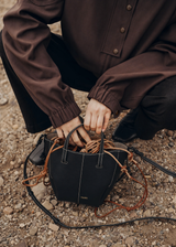 Structured Top Handle Crossbody Handbag with Adjustable Shoulder Strap, Contrast Stitching, Gold Hardware & Elegant Everyday Designer Purse