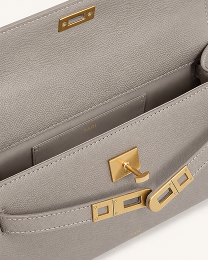 YARI Kelly Boxy Top-Handle Bag – Stone Grey