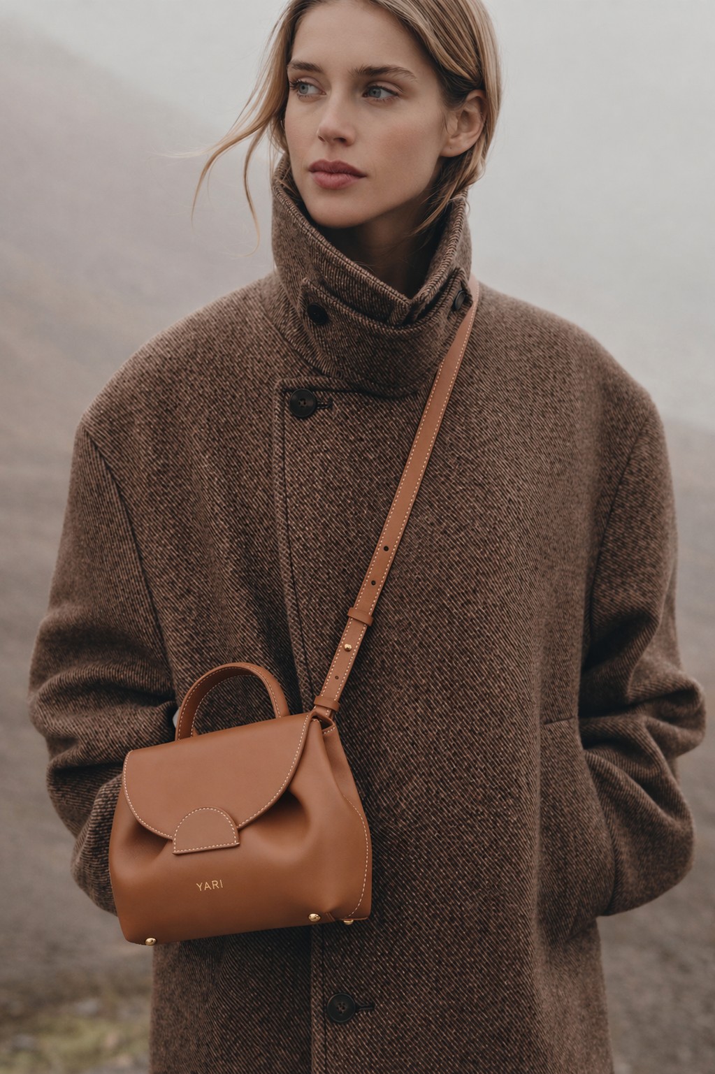 Amber Luxe Mini Leather Top Handle Crossbody Bag in Warm Tan with Structured Silhouette for Elegant Everyday and Travel Style