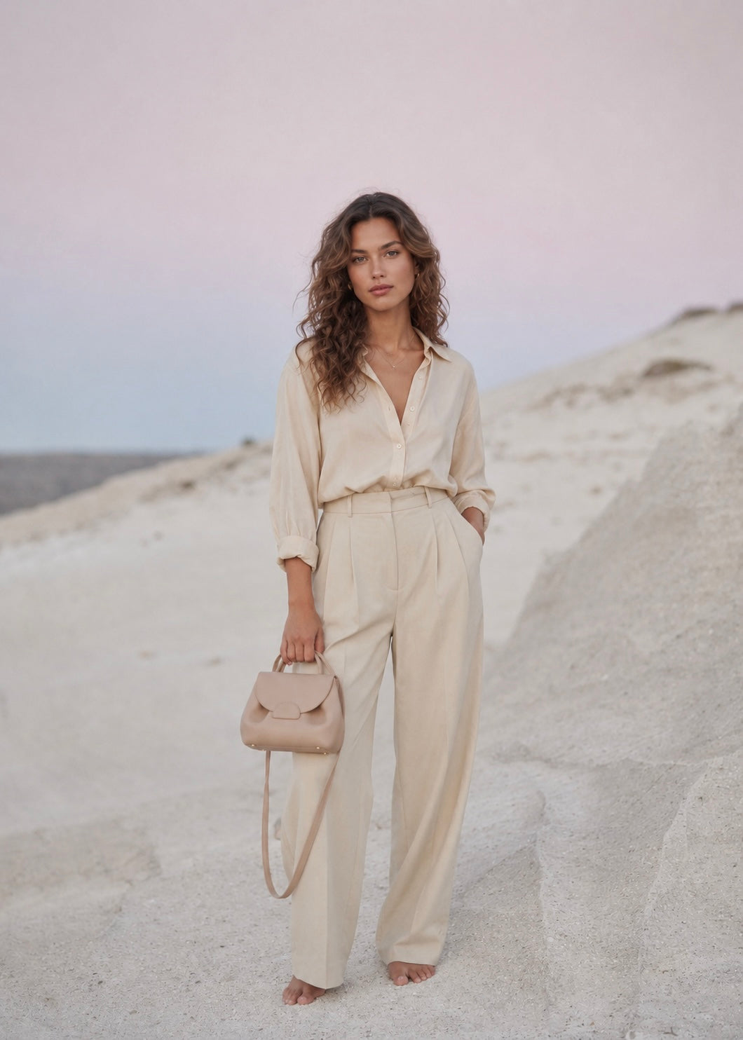 YARI Mini Top-Handle Bag — Blush