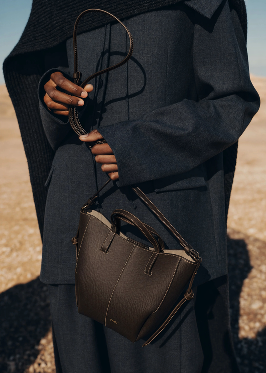 Structured Top Handle Crossbody Purse with Adjustable Shoulder Strap, Contrast Stitching & Chic Everyday Designer Handbag