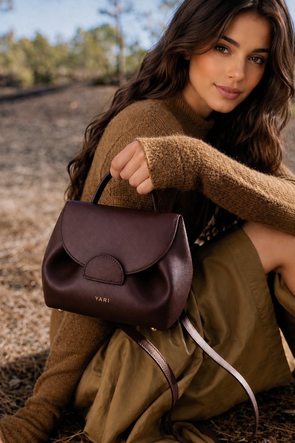 YARI Mini Top-Handle Bag — Bordeaux