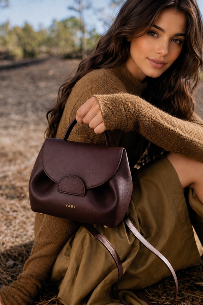 YARI Mini Top-Handle Bag — Bordeaux