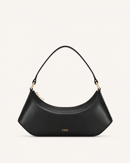 Black Vegan Leather Sling Bag