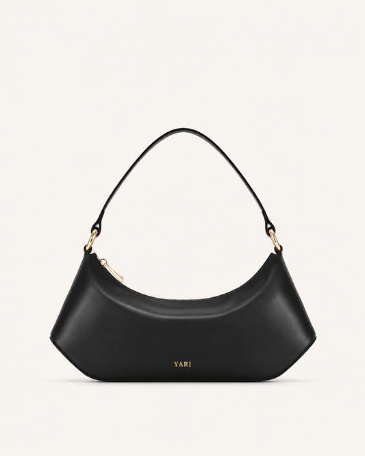 Black Vegan Leather Sling Bag