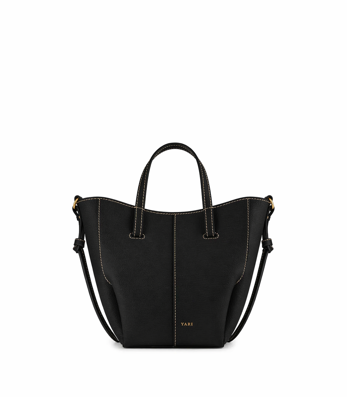 Structured Top Handle Crossbody Handbag with Adjustable Shoulder Strap, Contrast Stitching, Gold Hardware & Elegant Everyday Designer Purse