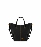 Structured Top Handle Crossbody Handbag with Adjustable Shoulder Strap, Contrast Stitching, Gold Hardware & Elegant Everyday Designer Purse