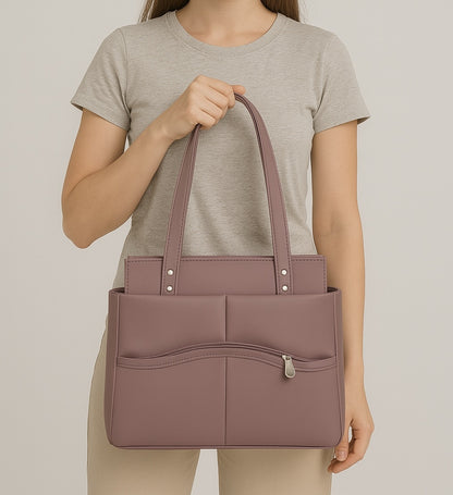 Purple Pu Tote Bag For Women