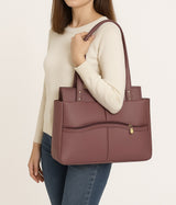 Purple Pu Tote Bag For Women