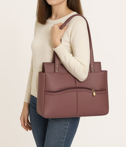 Purple Pu Tote Bag For Women