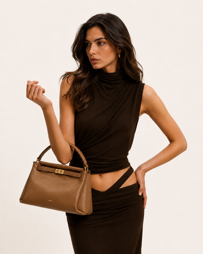 YARI Classic Top-Handle Bag – Camel