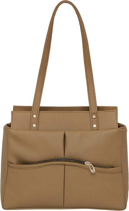 Brown Pu Tote Bag For Women