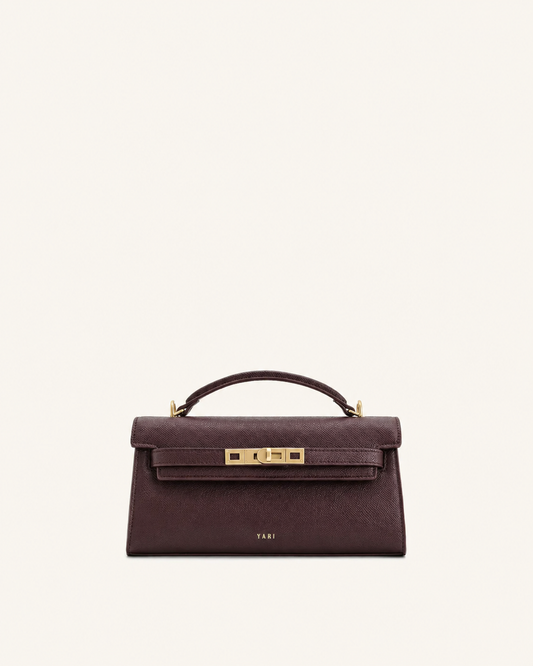 YARI Kelly Boxy Top-Handle Bag – Dark Plum