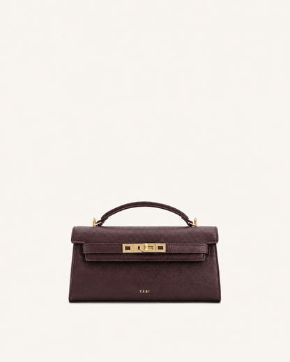 YARI Kelly Boxy Top-Handle Bag – Dark Plum