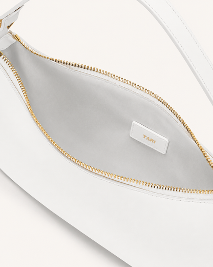 YARI White Vegan Leather Shoulder Bag