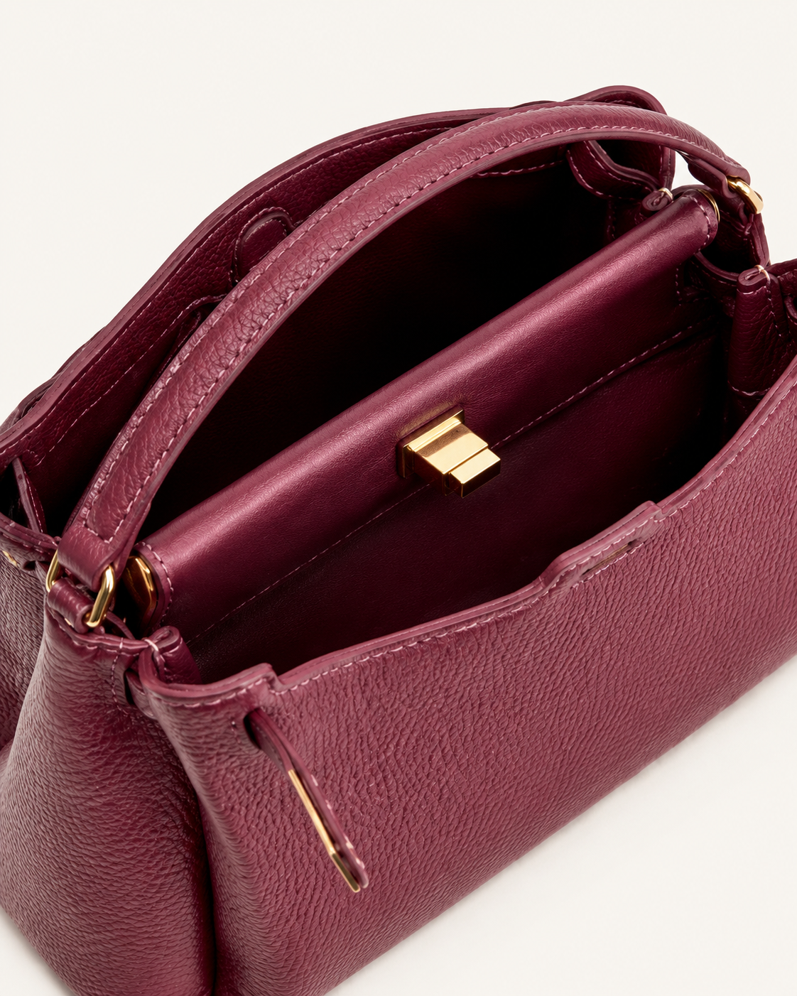 YARI Classic Top-Handle Bag – Burgundy