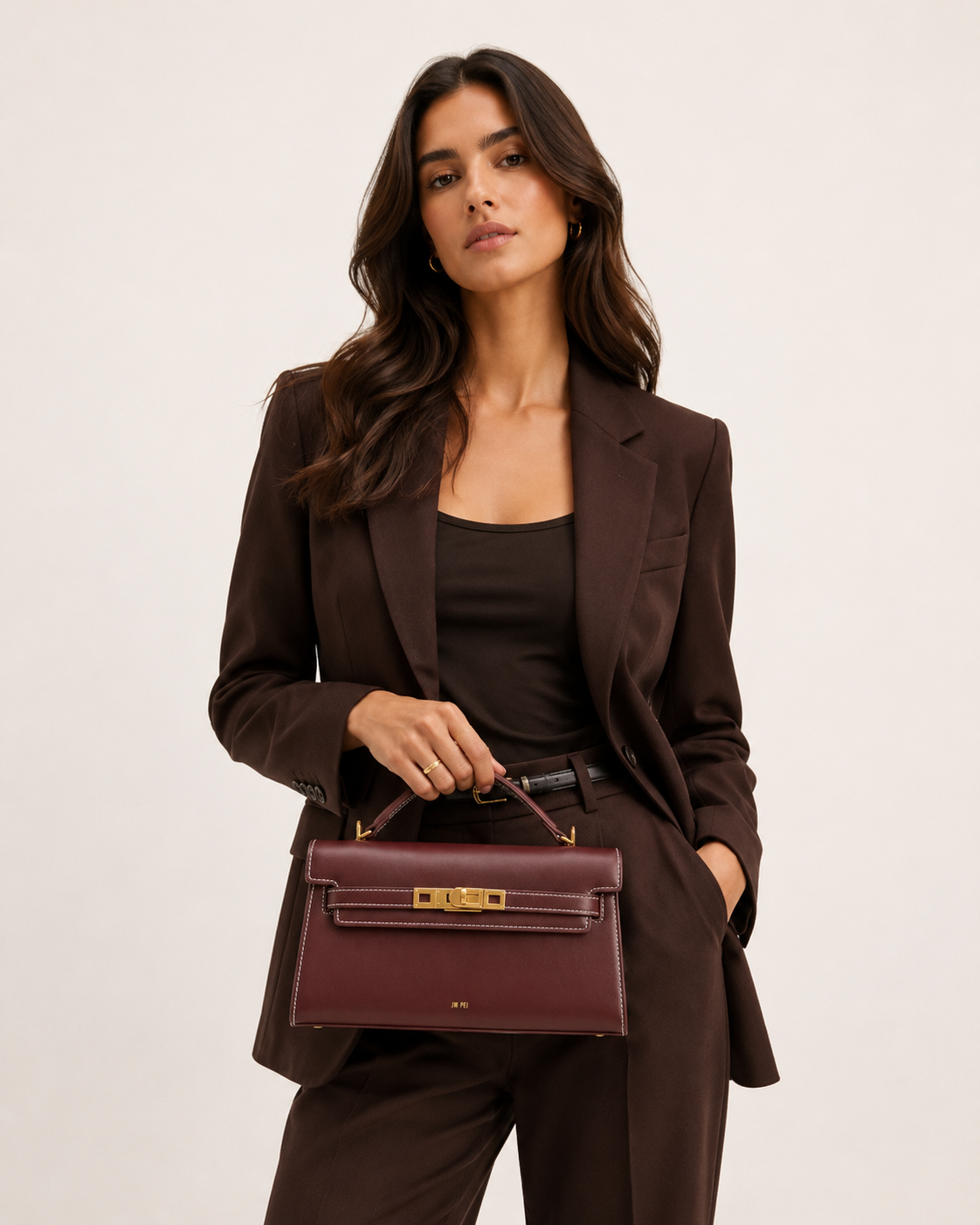 YARI Kelly Boxy Top-Handle Bag – Dark Oxblood