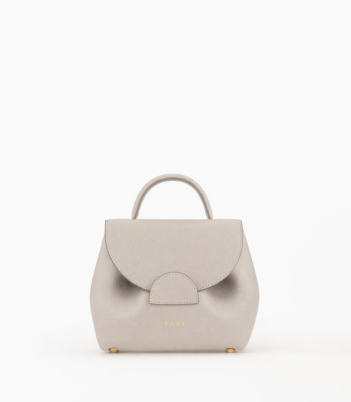 Pearl Luxe Mini Leather Top Handle Crossbody Bag in Soft Grey with Structured Silhouette for Elegant Everyday and Travel Style
