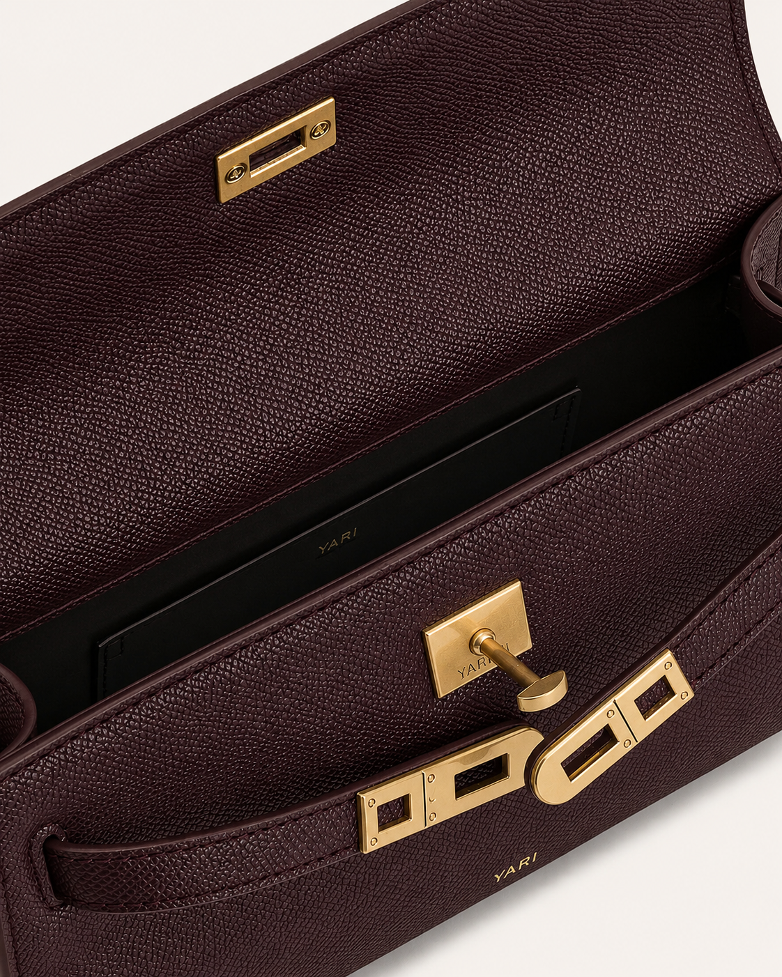 YARI Kelly Boxy Top-Handle Bag – Dark Plum
