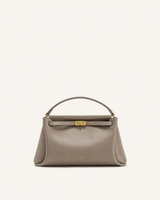 YARI Taupe Leather Top Handle Bag