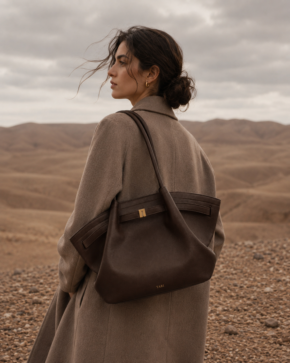 YARI Structured Tote Bag – Dark Brown