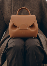 Amber Luxe Mini Leather Top Handle Crossbody Bag in Warm Tan with Structured Silhouette for Elegant Everyday and Travel Style