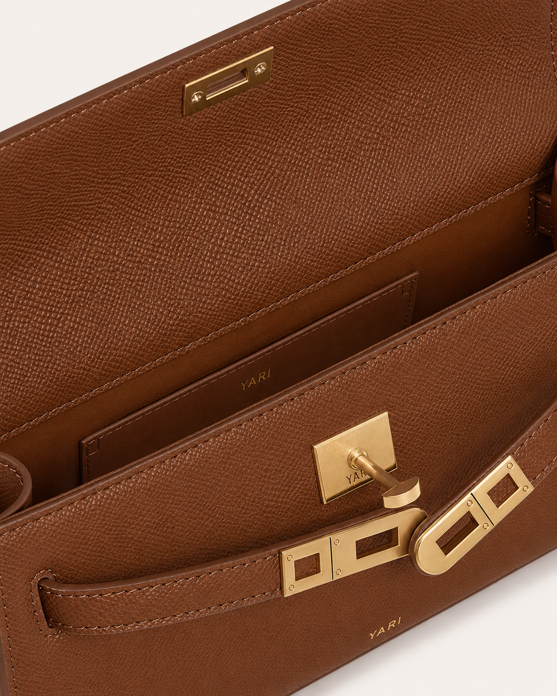 YARI Kelly Boxy Top-Handle Bag – Cognac Tan