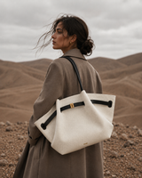 YARI Structured Tote Bag – Ivory & Black