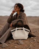 YARI Structured Tote Bag – Ivory & Black