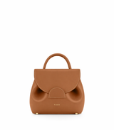 Amber Luxe Mini Leather Top Handle Crossbody Bag in Warm Tan with Structured Silhouette for Elegant Everyday and Travel Style