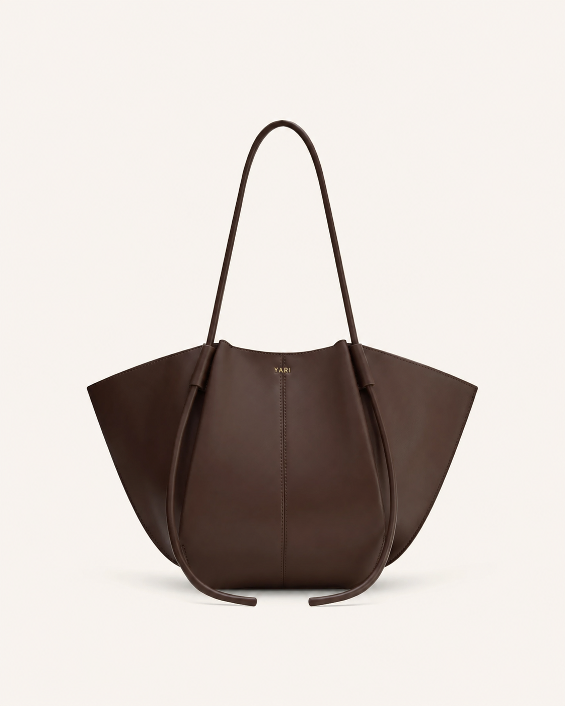 YARI Dark Chocolate Vegan Leather Oversized Tote Bag