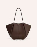 YARI Dark Chocolate Vegan Leather Oversized Tote Bag