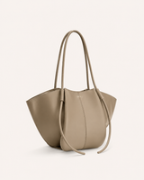 YARI Taupe Vegan Leather Oversized Tote Bag