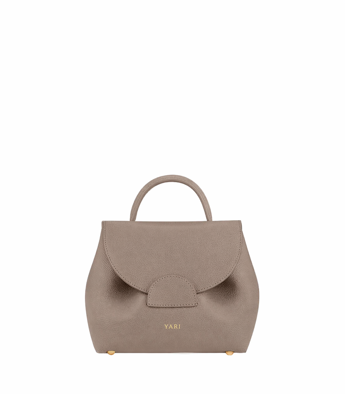 Arctic Elegance Mini Leather Top Handle Crossbody Bag in Taupe for Winter Travel and Everyday Chic Style