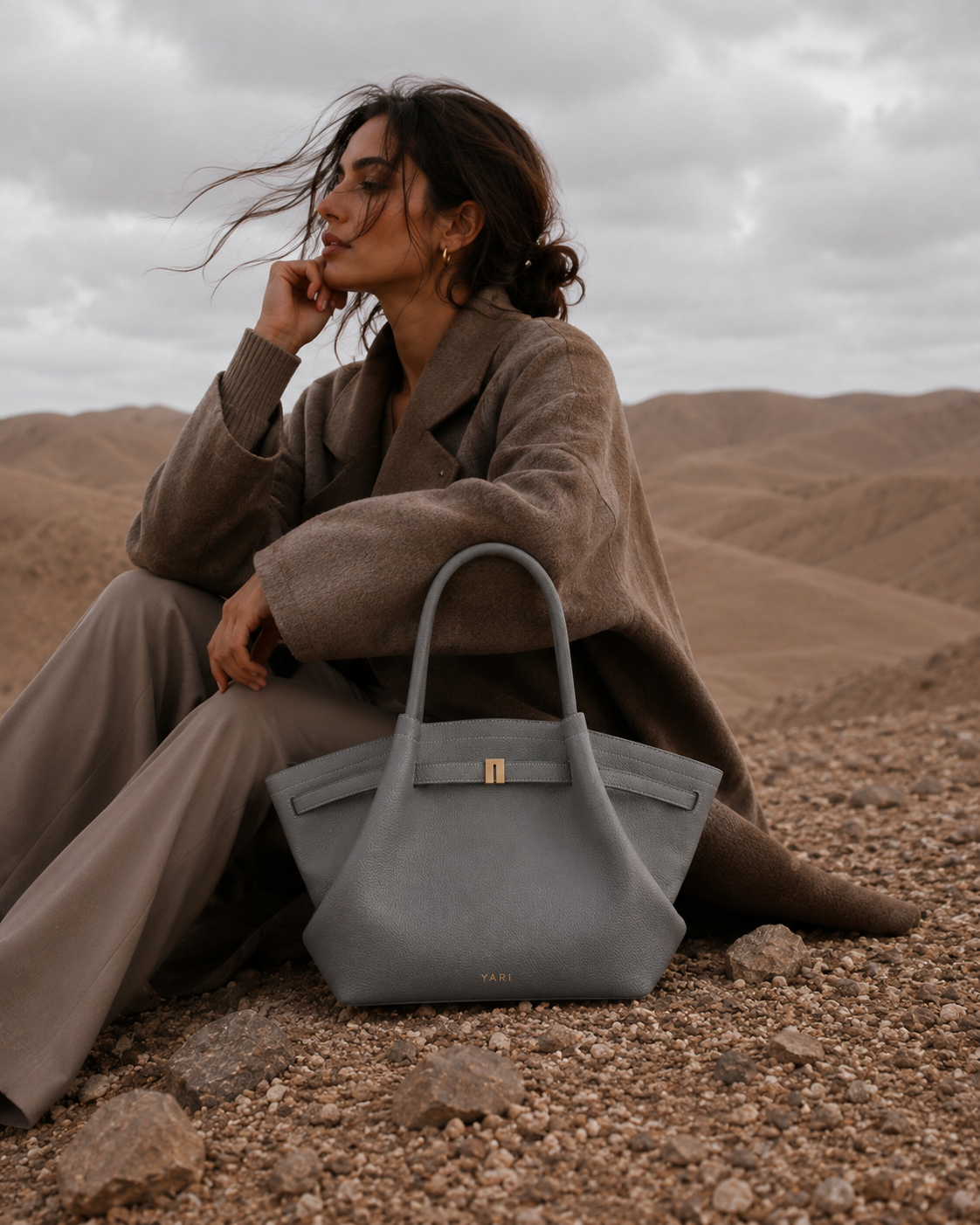 YARI Structured Tote Bag – Slate Grey