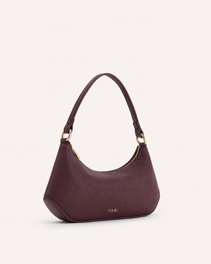 YARI Burgundy Vegan Leather Shoulder Bag