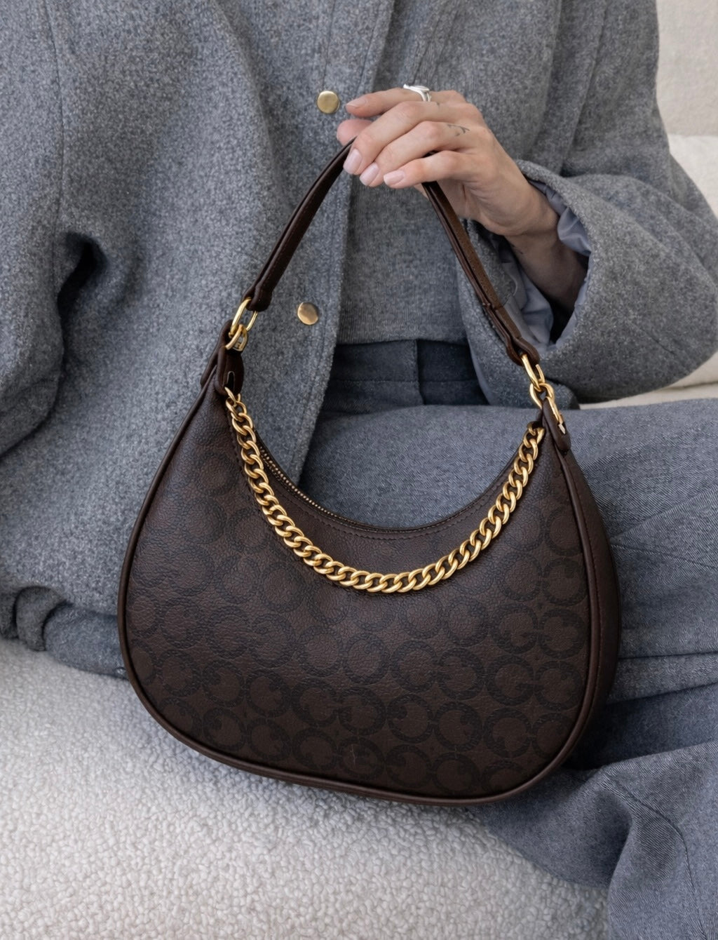Aurielle Luxe Crescent Shoulder Bag