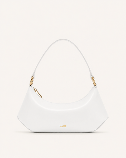 YARI White Vegan Leather Shoulder Bag