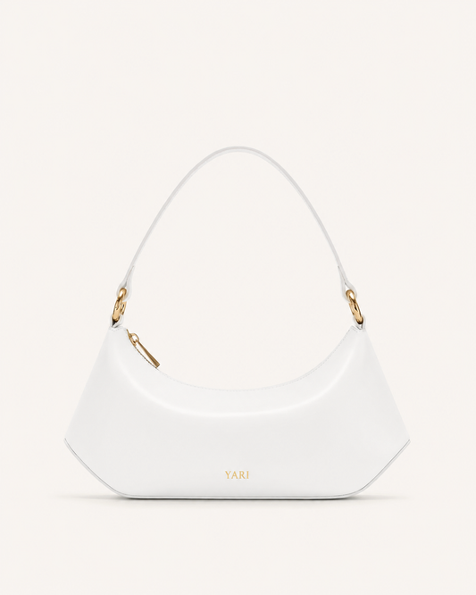 YARI White Vegan Leather Shoulder Bag