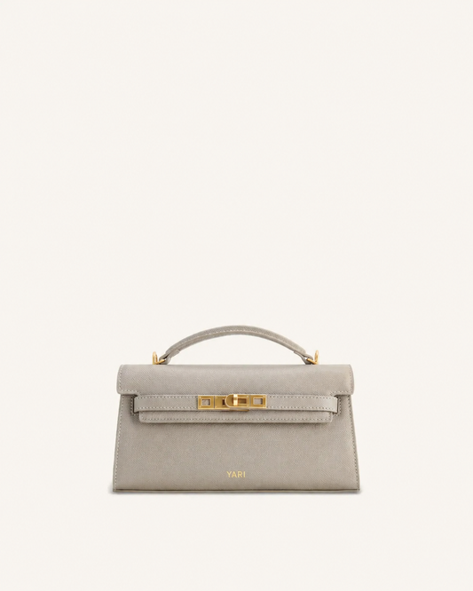 YARI Kelly Boxy Top-Handle Bag – Stone Grey