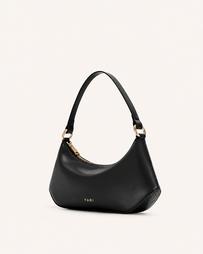 Black Vegan Leather Sling Bag