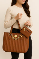 Brown Genuine Leather Tote Bag For Women