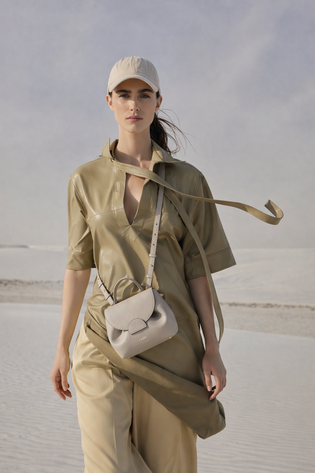 Pearl Luxe Mini Leather Top Handle Crossbody Bag in Soft Grey with Structured Silhouette for Elegant Everyday and Travel Style