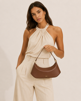 Brown Vegan Leather Sling Bag