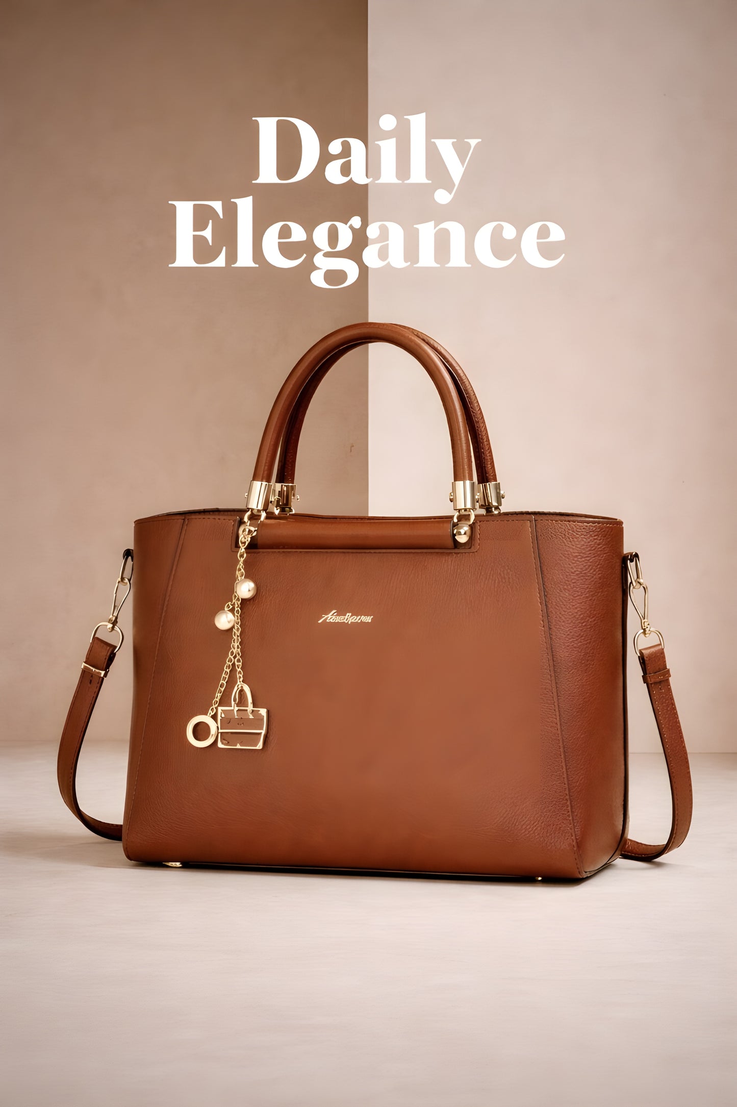 Caramel Charm Luxe Structured Satchel