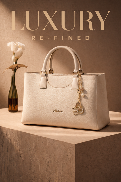 Celestia Ivory Luxe Charm Tote