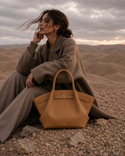 YARI Structured Tote Bag – Camel